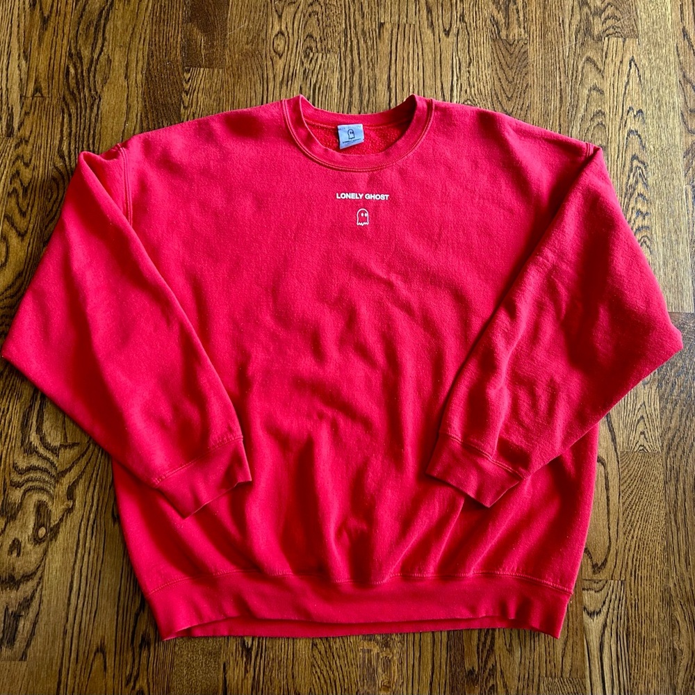 Lonely Ghost Red crewneck sweatshirt size XXL